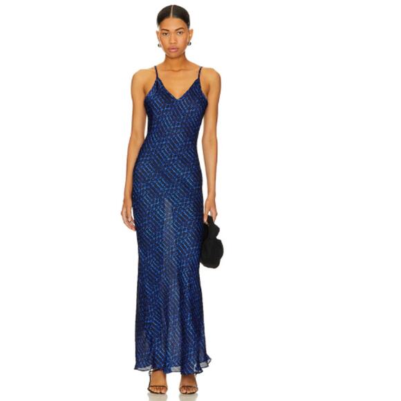 MISA Los Angeles Zia Dress in Midnight Shibori NWT Size Small - Picture 1 of 3